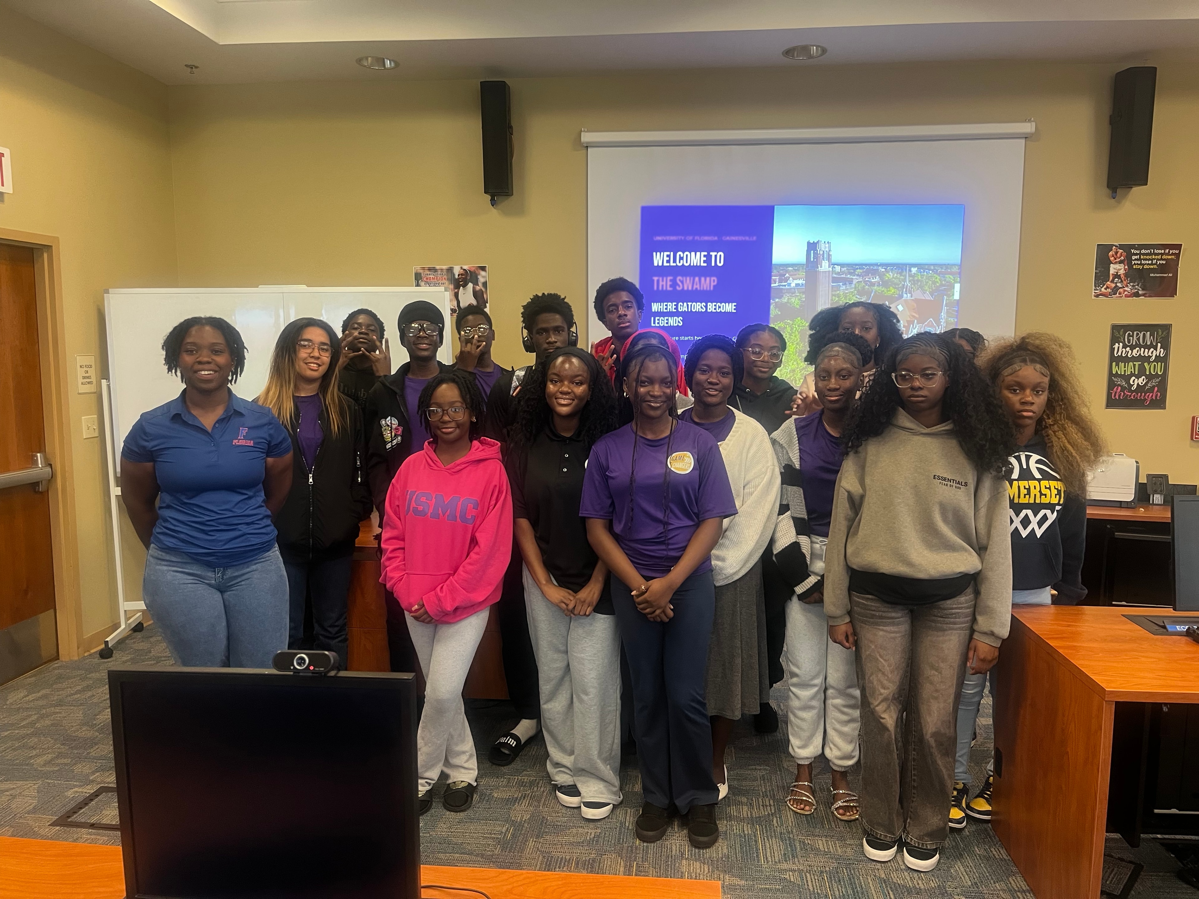 Students at University of Florida Welcome to the Swamp presentation